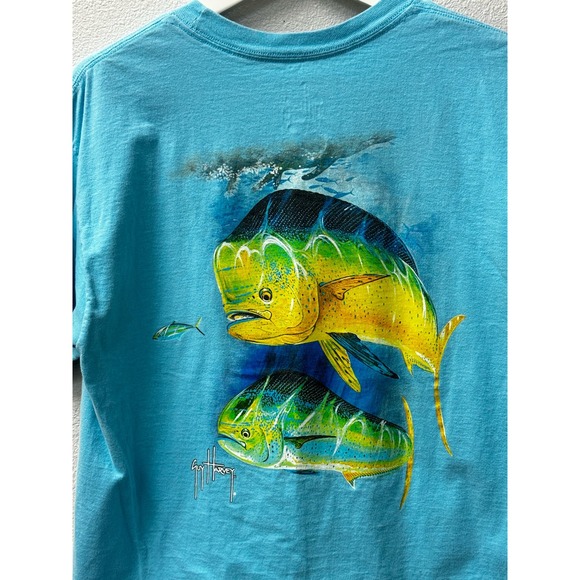 Guy Harvey Men's Short Sleeve‎ T-Shirt Size M Light Blue - Picture 2 of 6